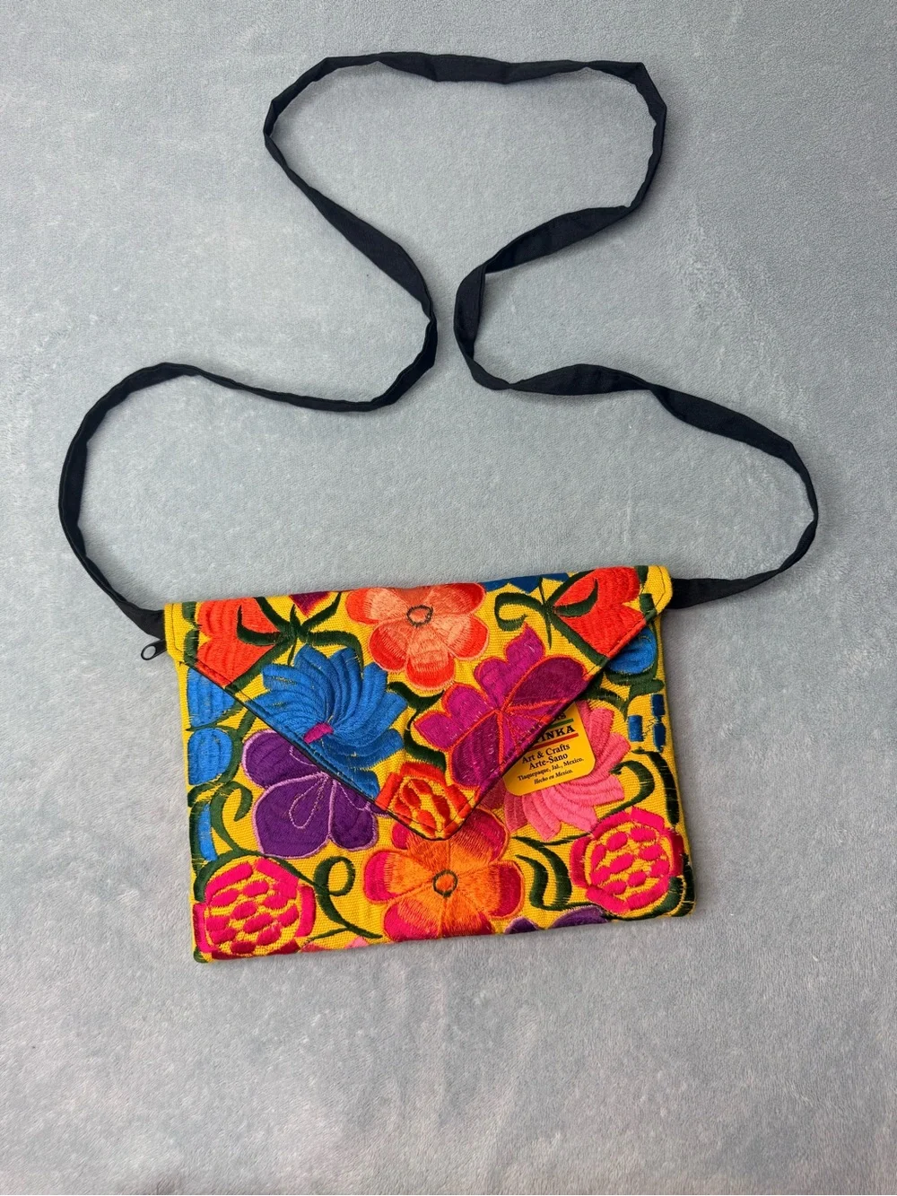 Artesanias Maya Inka Embroidered Floral Crossbody Bag Handmade Mexico NWT